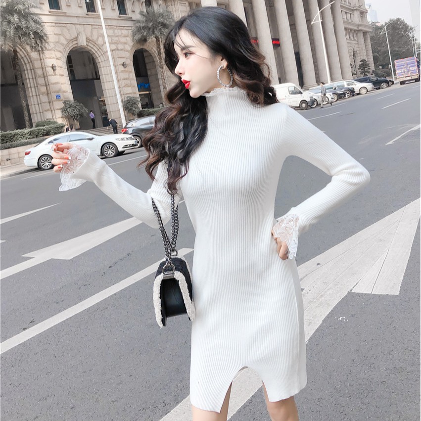 Đầm dáng ôm len tay dài Emilyshop