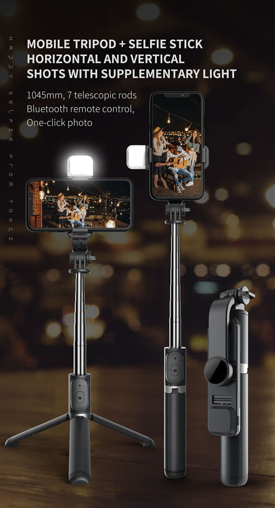 Gậy Chụp Ảnh Selfie Bluetooth Không Dây Có Thể Gấp Gọn Kèm Điều Khiển Từ Xa Cho Ios Android | BigBuy360 - bigbuy360.vn