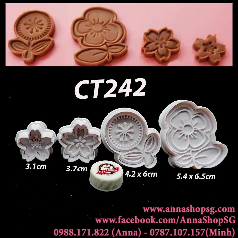 CT242 SET CUTTER LÒXO 2 HOA MAI,2 HOA LỚN