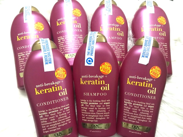 Bộ dầu gội xả Biotin Anti Breakage Keratin Oil màu hồng 577ml