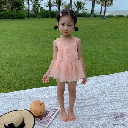 Bộ Đồ Bơi Một Mảnh Không Tay Màu Trơn Kèm Mũ Bơi Thời Trang Dành Cho Bé Gái