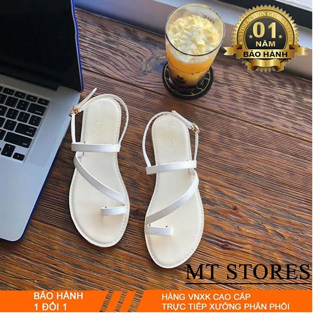 Sandal nữ đi học đế thấp MTSTORES234 - Dép sandal xỏ ngón đầy cá tính