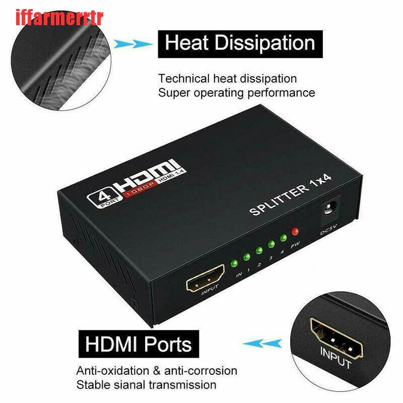 Bộ Chia 4 Cổng 1x4 Full Hd Hdmi V1.4 3d 1080p 1 In 4