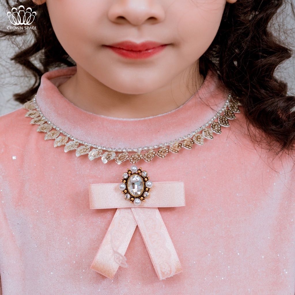 [PHIÊN BẢN CAO CẤP PREMIUM]  Váy Nhung Công Chúa Cho Bé Gái Crown Space Cao Cấp CKGL6811810 Size 12 - 28Kg