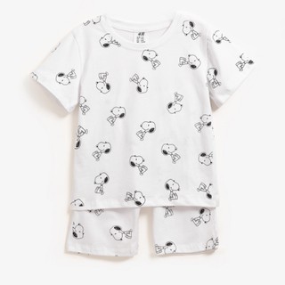 Đồ bộ bé trai bé gái vải cotton 4c 100%, bộ cộc tay cho bé mặc nhà, bộ quần áo trẻ em snoopy đáng yêu mùa hè