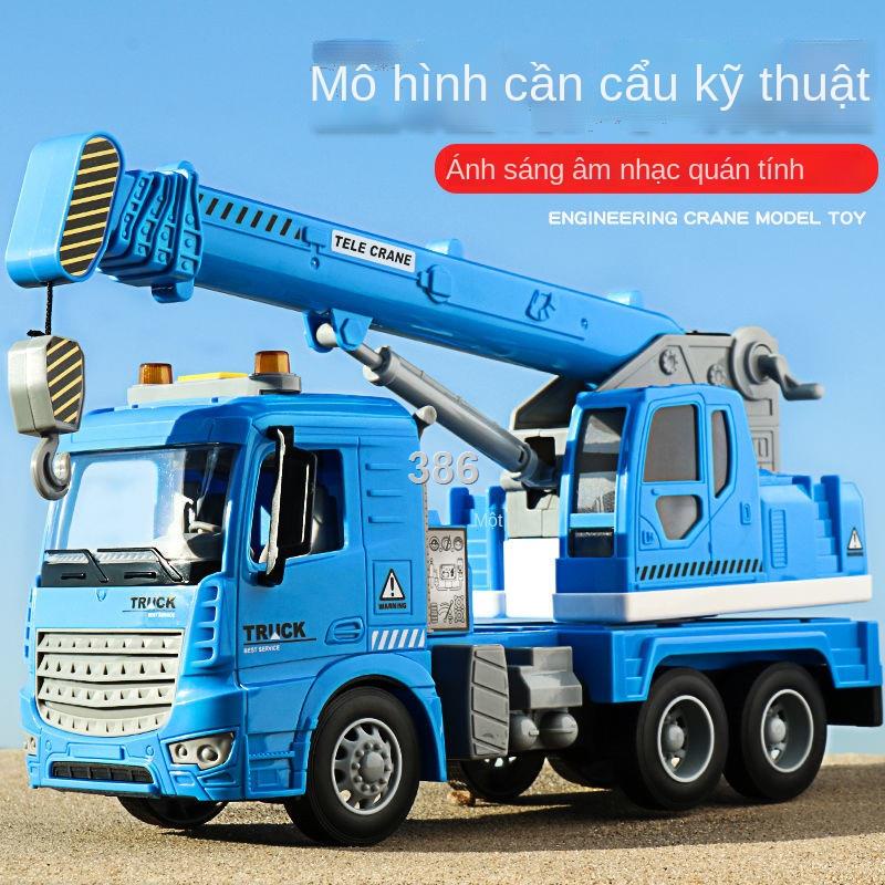 GCần cẩu lớn đồ chơi trẻ em quá khổ máy xúc đồ chơi xe xây dựng cậu bé cần cẩu mô hình cần cẩu