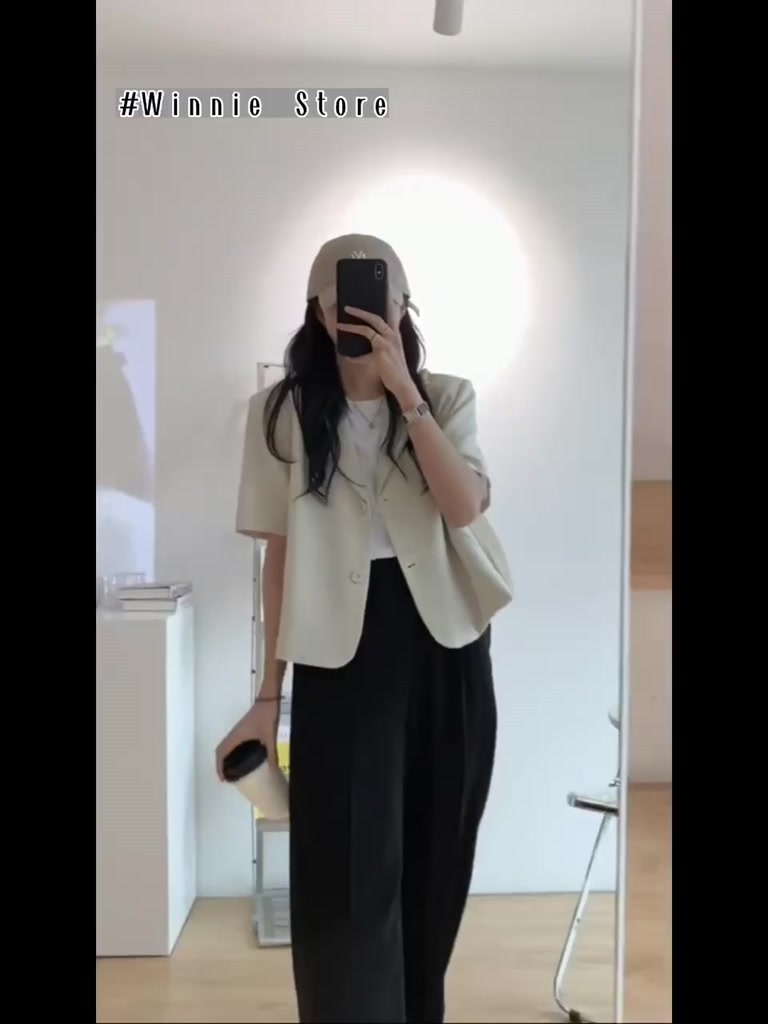 [ ẢNH THẬT - SIZE XS ] Áo BLAZER nữ tay ngắn Winnie phong cách Hàn Quốc | BigBuy360 - bigbuy360.vn