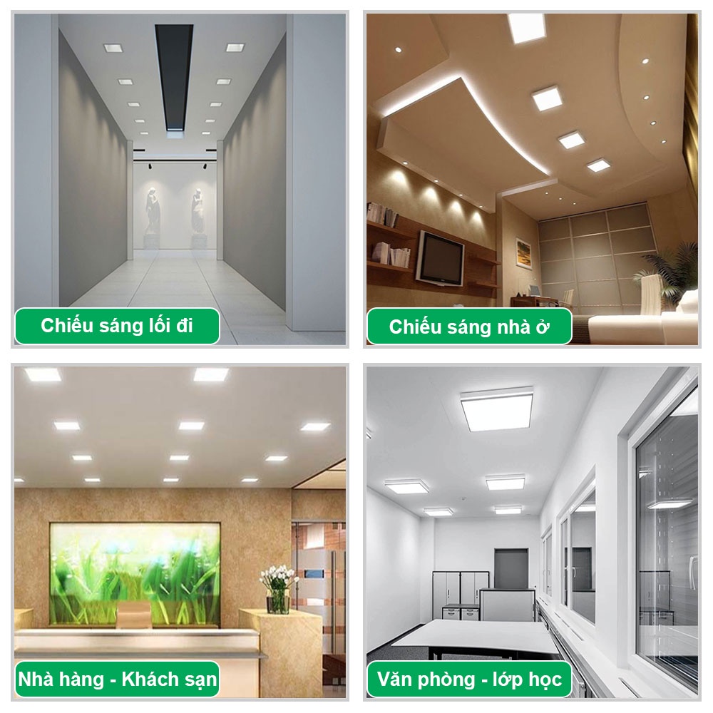 Đèn Ốp Trần Vuông Công Suất 6W, 12W, 18W, 24W Haledco -  Đèn Ốp Trần Phòng Khách, Phòng Ngủ, Ban Công Bảo Hành 12 Tháng