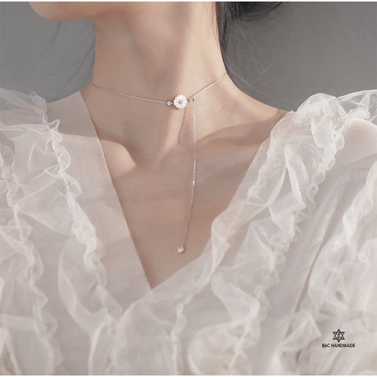 Dây chuyền Bạc Handmade.Vòng cổ cúc hoạ mi bạc nguyên chất-Bạc Handmade
