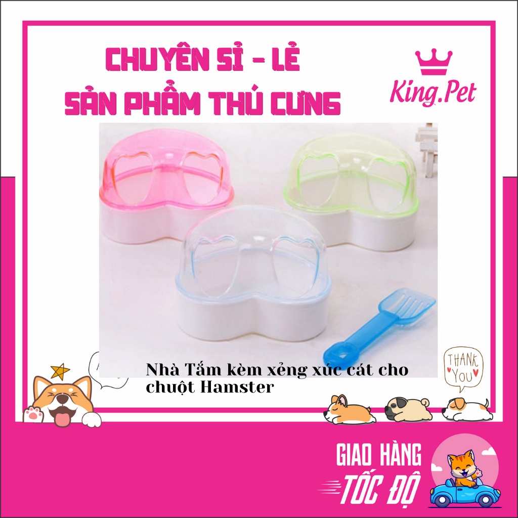 Nhà tắm 2 cửa cho Hamster kèm xẻng lọc phân chuồng