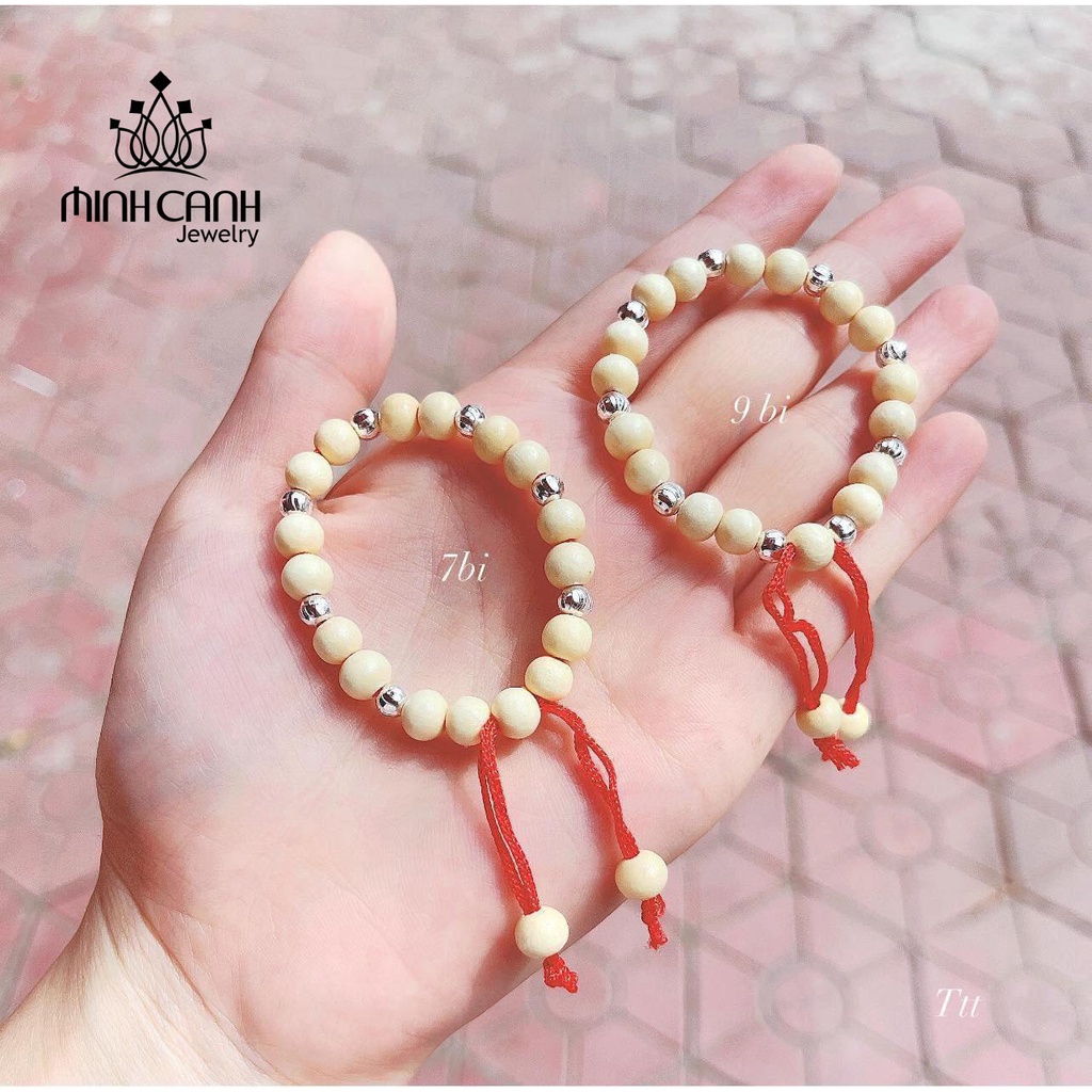 Vòng Dâu Tằm 7 Bi Và 9 Bi Bạc Cho Bé Minh Canh Jewelry