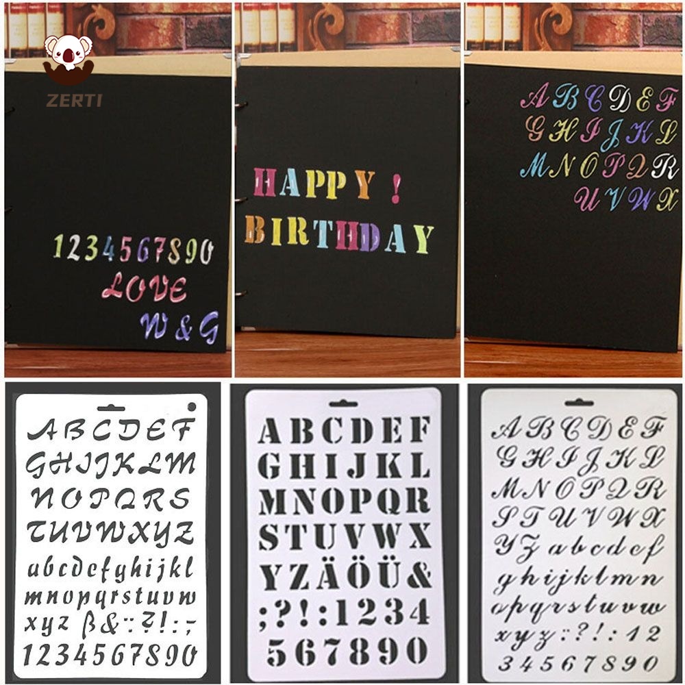 Khuôn Nhựa Dập Nổi Hình Chữ Cái Và Chữ Số Xịt Trang Trí Diy