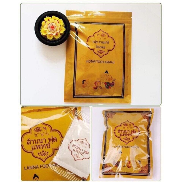 👣👣Miếng dán thải độc bàn chân Lana Foot Patch Thái Lan