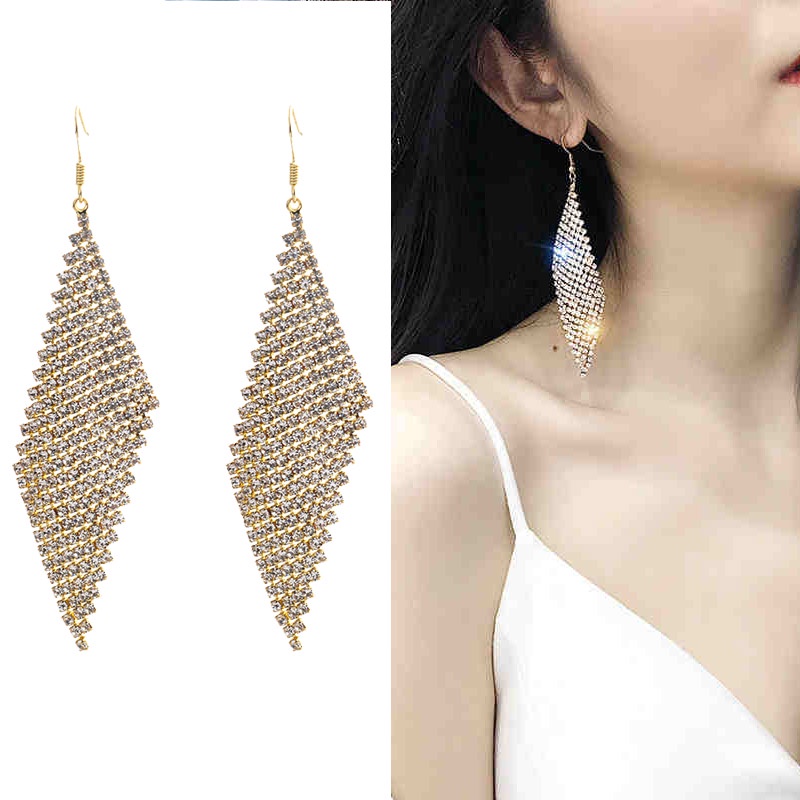 Khuyên tai dài thời trang sang trọng cho nữ