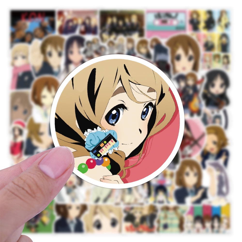 Y&P| Hình Dán Chống Nước K-ON! Nhật Bản Anime Mũ Bảo Hiểm Máy Tính Xách Tay Hành Lý Dán Thiết Lập, 50 tờ
