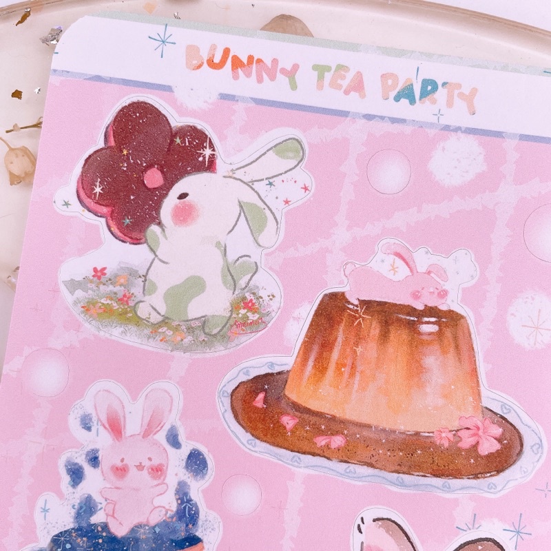 Bunny Tea Party -  Sticker chống nước - Meimei Sticker