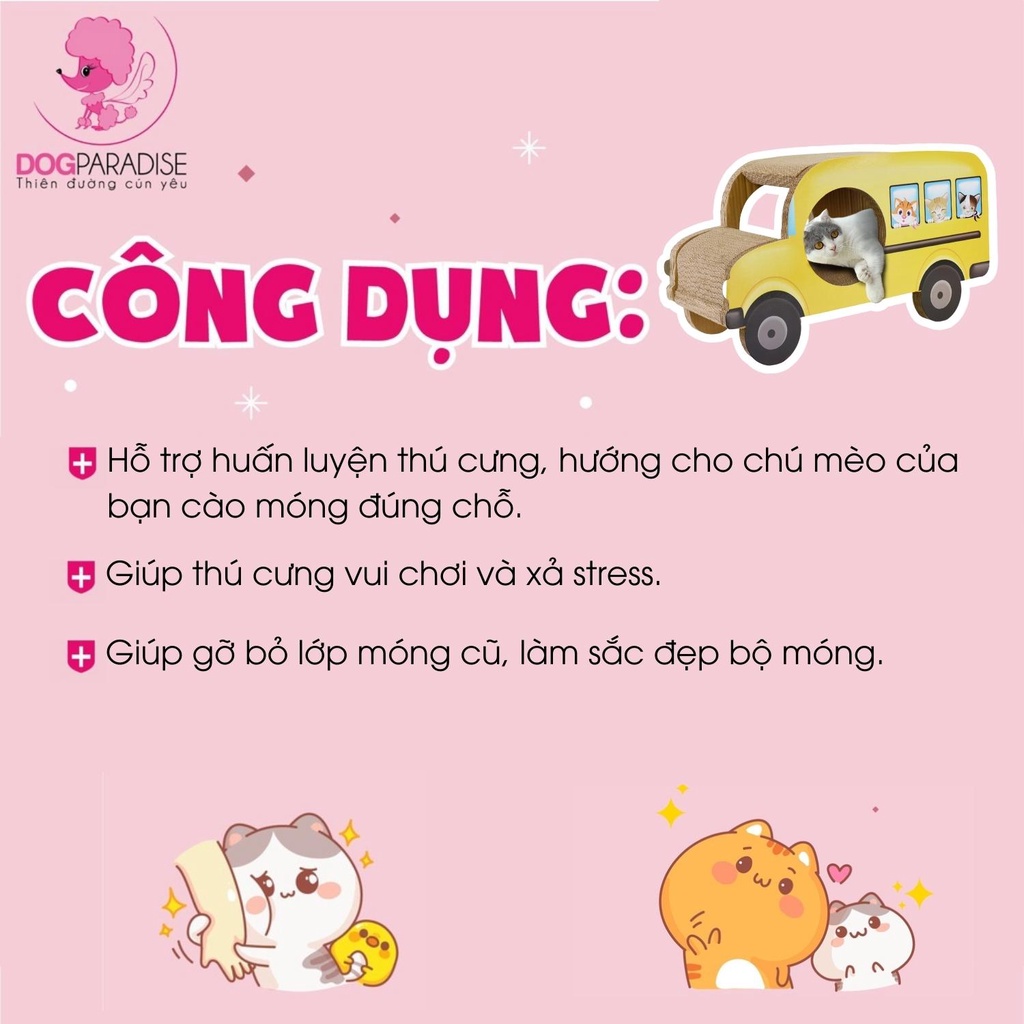 Trụ cào móng cho mèo ICLE hình xe bus 2 màu ngộ nghĩnh đáng yêu - Dog Paradise