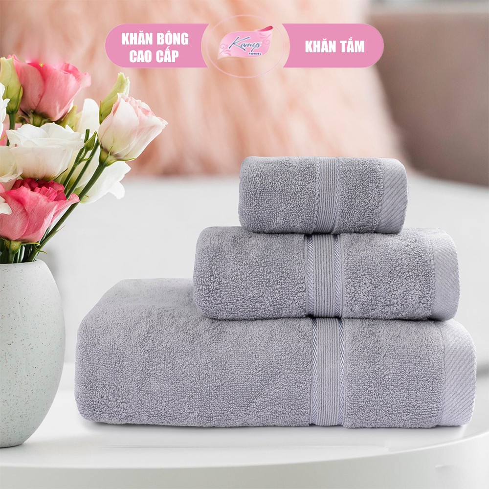 Khăn Tắm, Mặt, Gội Combo 3 Cao Cấp Full Màu, Full Size, Không Phai, 100% Cotton Siêu Thấm – Kamys Towel