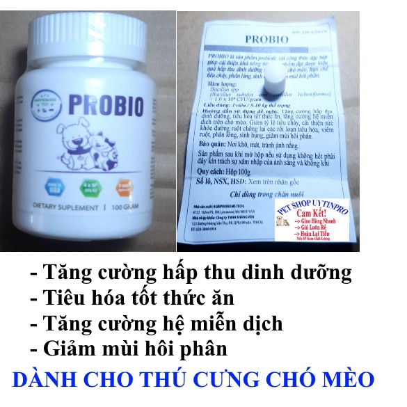 VIÊN PROBIO Giúp cải thiện khả năng tiêu hóa Tăng cường hệ miễn dịch trên Thú cưng Chó Mèo Xuất xứ từ Mỹ