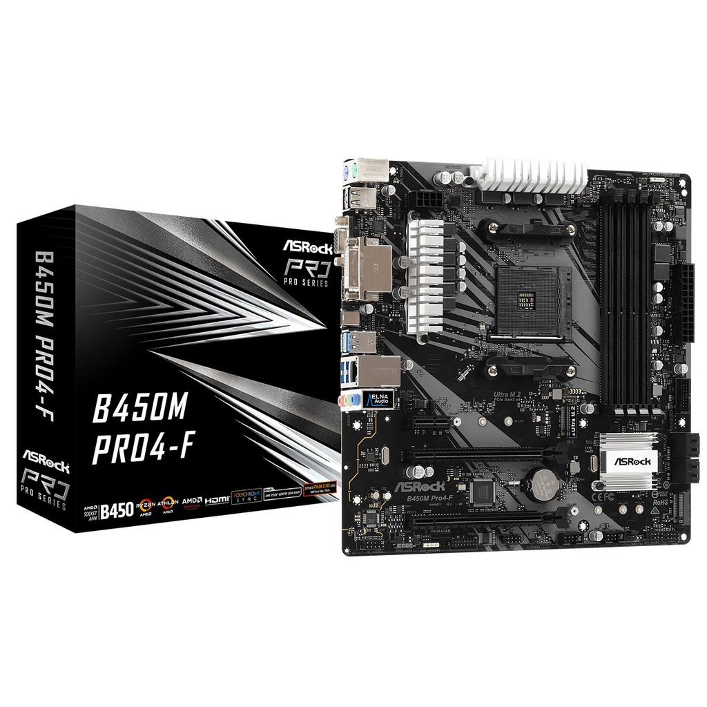 Bo mạch chủ máy tính Asrock B450M Pro 4-F_90-MXBAB0-A0UAYZ