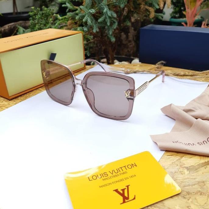 1 Kính Râm Louis Vuitton Hk502 + Chống Tia Uv + Hộp Đựng Có Khóa Kéo Thời Trang Cho Nữ