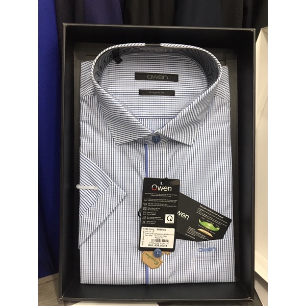 Sơ mi Owen ngắn tay sale 30% Dáng ôm lai bầuvải Bambo :mát,chống nhăn