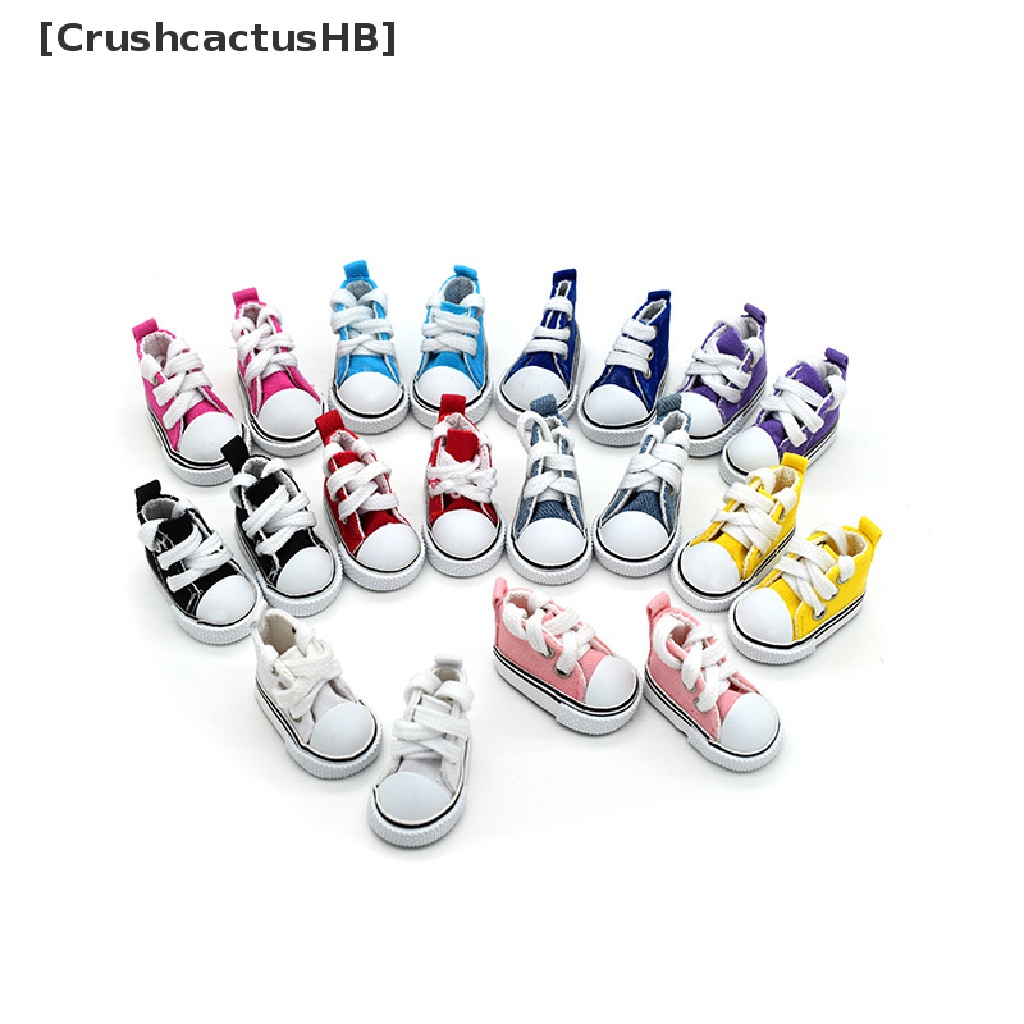 [CrushcactusHB] 1/6 Bjd Doll Shoes 5cm Canvas Shoes Sneakers Doll Mini Denim Shoes DIY Girl Toys Hot Sell