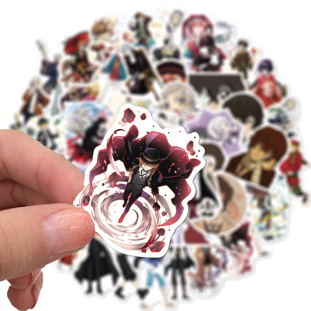 50 / 25 / 10 Miếng dán anime Bungo Stray Dogs vui nhộn độc đáo trang trí đa năng