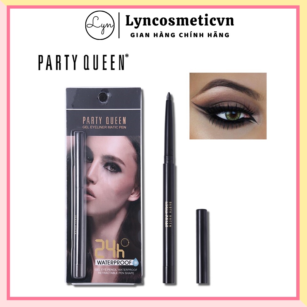 Bút kẻ mắt Chống Trôi, Siêu Bền, Siêu Lì gel Party Queen WATERPROOF 24H