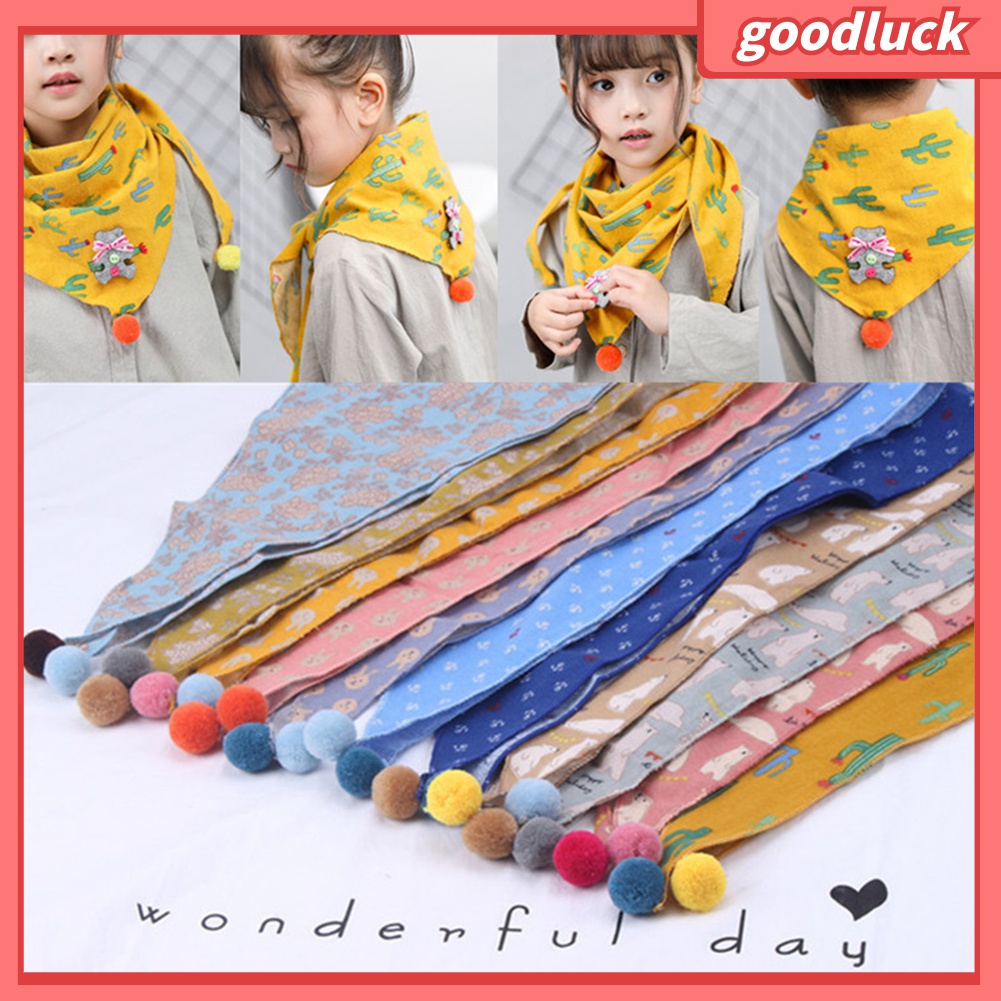 Bộ 3 Khăn Quàng Cổ Hình Tam Giác Họa Tiết Hoạt Hình Dễ Thương Cho Bé