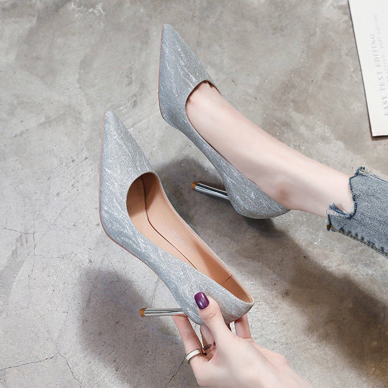 Giày Cao Gót Mũi Nhọn Thiết Kế Mới Thời Trang Theo Phong Cách Pháp