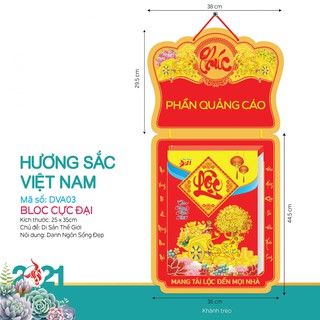 [FREE SHIP-RẺ VÔ ĐỊCH] LỊCH BLOC 2021 Đại Việt Á – Bloc Cực Đại 25 x 35 cm (Hương Sắc Việt Nam)