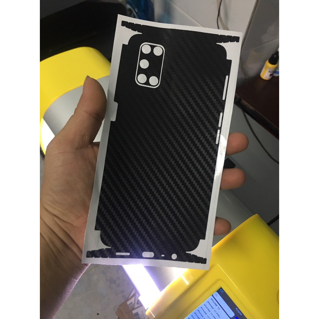 Dán Skin carbon 3D full viền OPPO A93 / A92 / A53 / A52 / A15 / A15s / A12 Chống trầy xước, chống bám vân tay