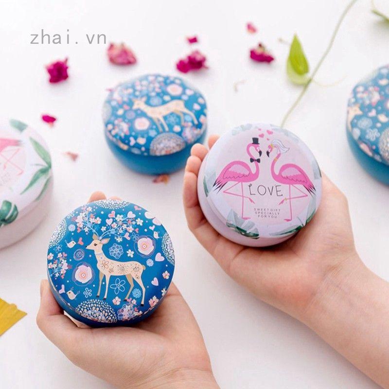 Hộp thiếc tròn đựng kẹo , trang sức