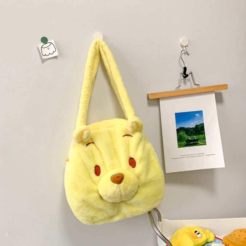 Túi Tote Đeo Vai Hình Gấu Bông Màu Vàng Dễ Thương Cho Bé Gái