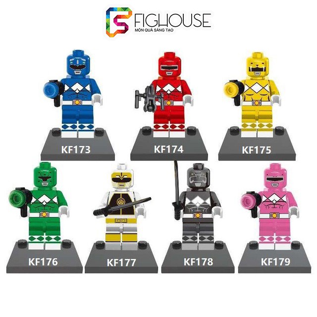 Minifigures Siêu Nhân Power Rangers KF6012 - Đồ Chơi Lắp Ráp 5 Anh Em Siêu Nhân [C3]