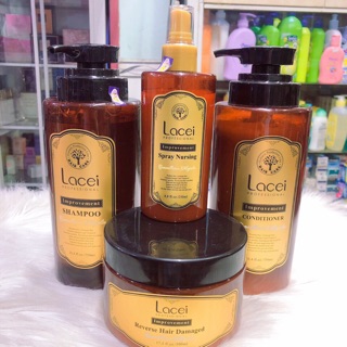 Combo Dầu Gội - Dầu Xã- Hấp dầu - Xịt dưỡng LACEI Improvement ( lớn )