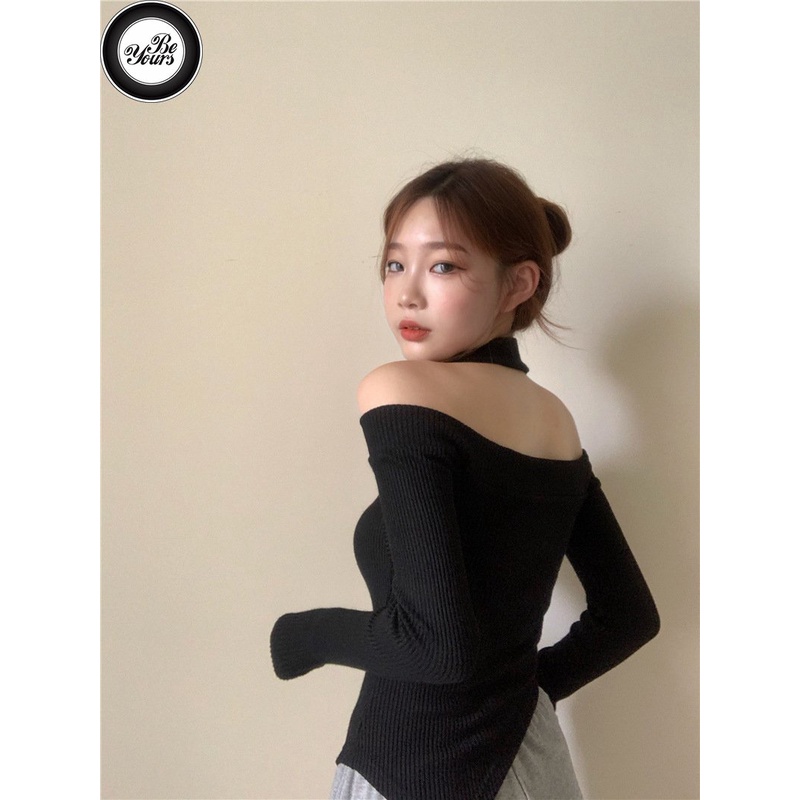 Áo Thun Croptop Tay Dài Hở Vai Ôm Dáng Kiểu Áo Hot Girl Kiểu Sang Chảnh "HỞ VAI ADAM" | BigBuy360 - bigbuy360.vn