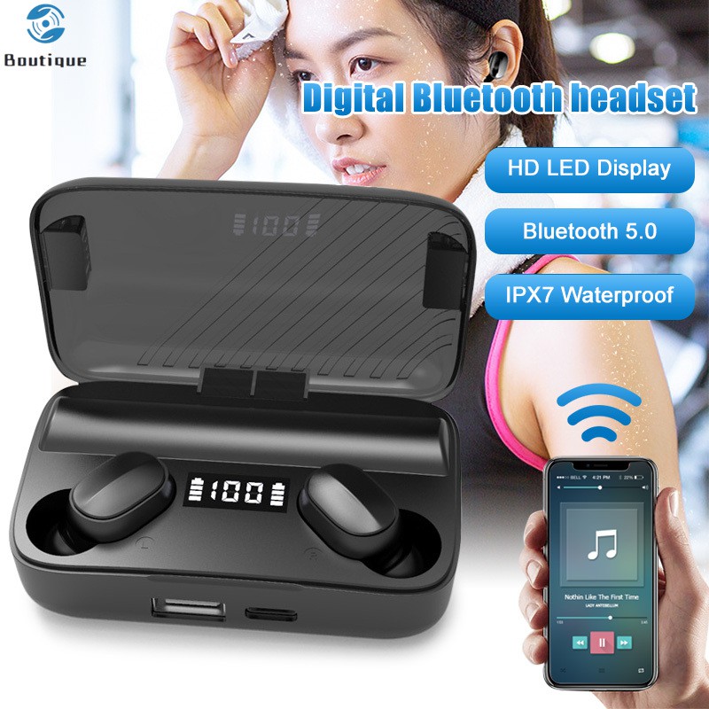 Tai Nghe Bluetooth 5.0 Chống Ồn Chống Nước Kèm Phụ Kiện