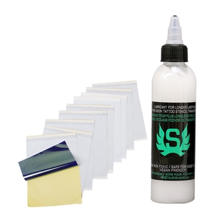 10 Sheets  Thermal Carbon Stencil Transfer Paper & 1x  Stencil Stuff  Stencil Transfer Formula 125ML