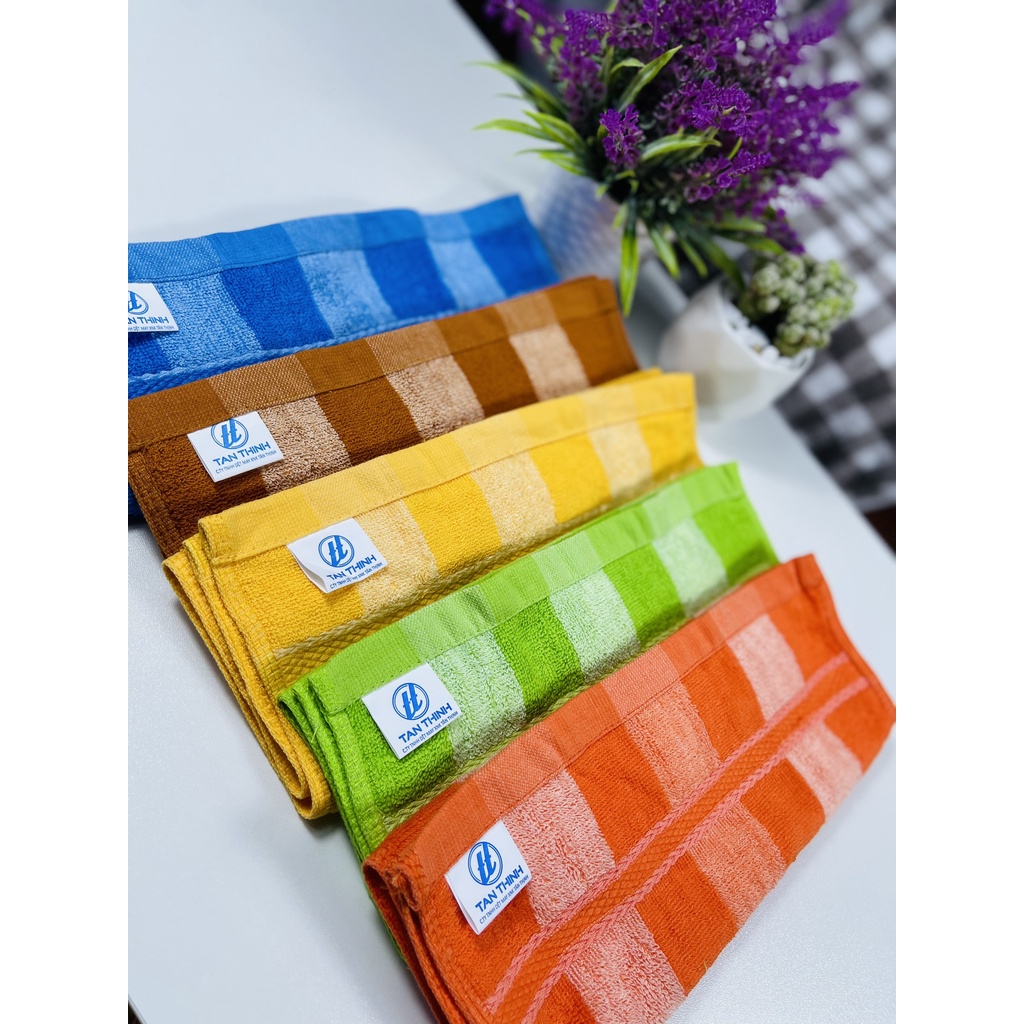 Bộ 3 khăn Tắm, lau đầu, khăn mặt Kẻ Sọc Tân Thịnh