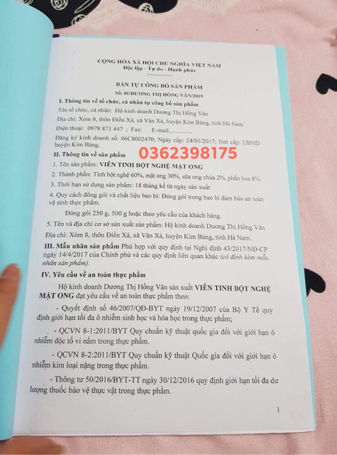 [ hàng chuẩn] viên nghệ mật ong chính hãng Hồng Vân có check mã và tem đảm bảo