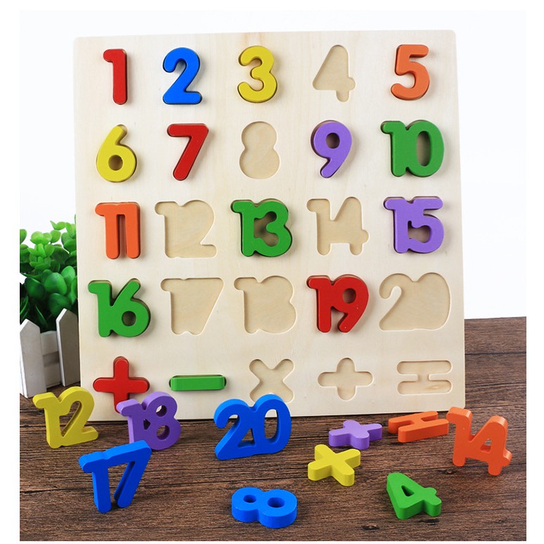 Bảng gỗ học chữ cái, chữ số cho bé 2 tuổi