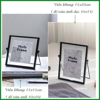 Khung ảnh - Khung ảnh để bàn mặt kính viền kim loại cao cấp