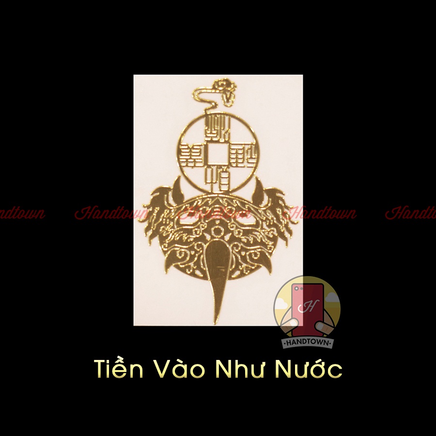 [COMBO] Bộ 2 Linh Phù Tài Lộc - May Mắn Bình An - Tình Duyên Thếp Vàng Dán Điện Thoại Xe Máy Kẹp Ví Handtown