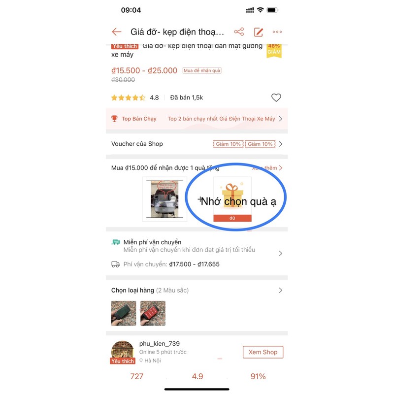 Giá đỡ- kẹp điện thoại dán mặt gương xe máy