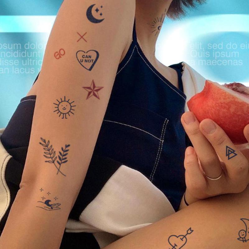 [Hàng mới về] Hình xăm dán tạm thời chống nước j4w5 q8h5 hình dễ thương