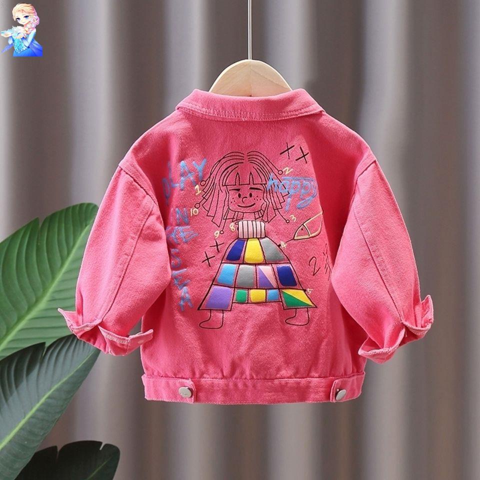 Áo Khoác Denim Mỏng Thời Trang Xuân Thu Dành Cho Bé Gái 2022