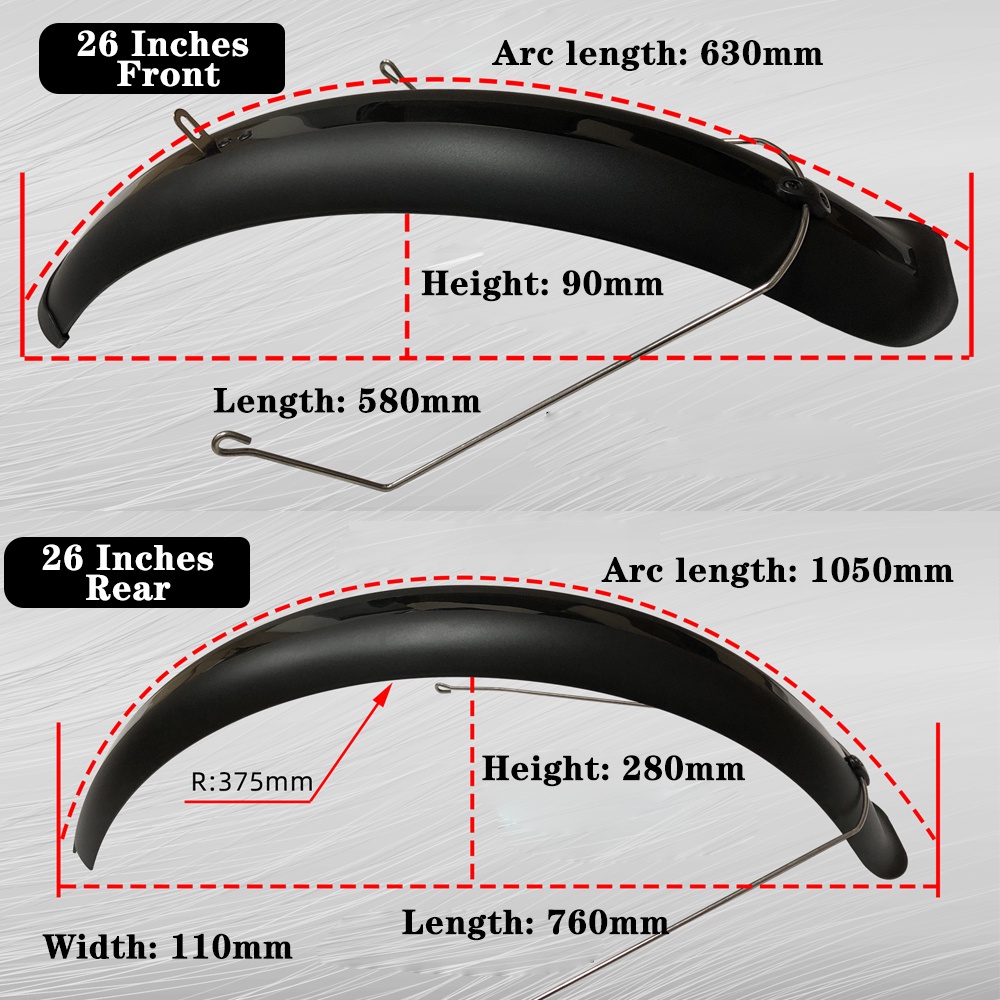 FENDER Tấm Chắn Bùn 24 / 26 / 20 "x4.0 Dành Cho Xe Đạp Leo Núi