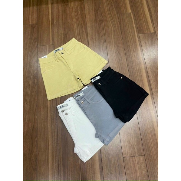 QUẦN SHORT JEAN 4 MÀU TRẮNG .ĐEN. xám . vàng nhạt- 2 nút jean co giãn trên gối- dễ phối đồ trẻ trung . mặc thoải mái ,đ
